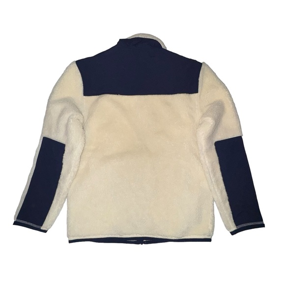 Polo Ralph Lauren Full Zip Sherpa Jacket In Cream & Navy Blue - Picture 2 of 8